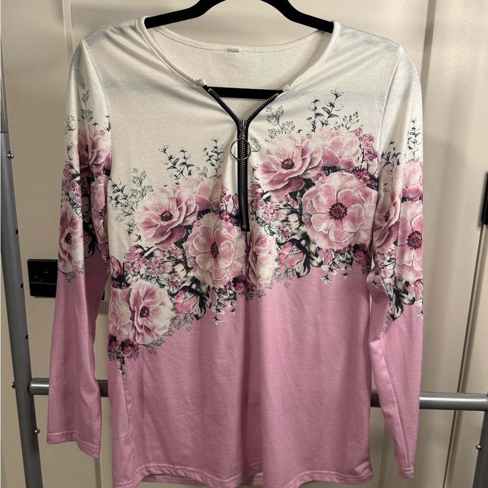 Floral Pink Long Sleeve Top